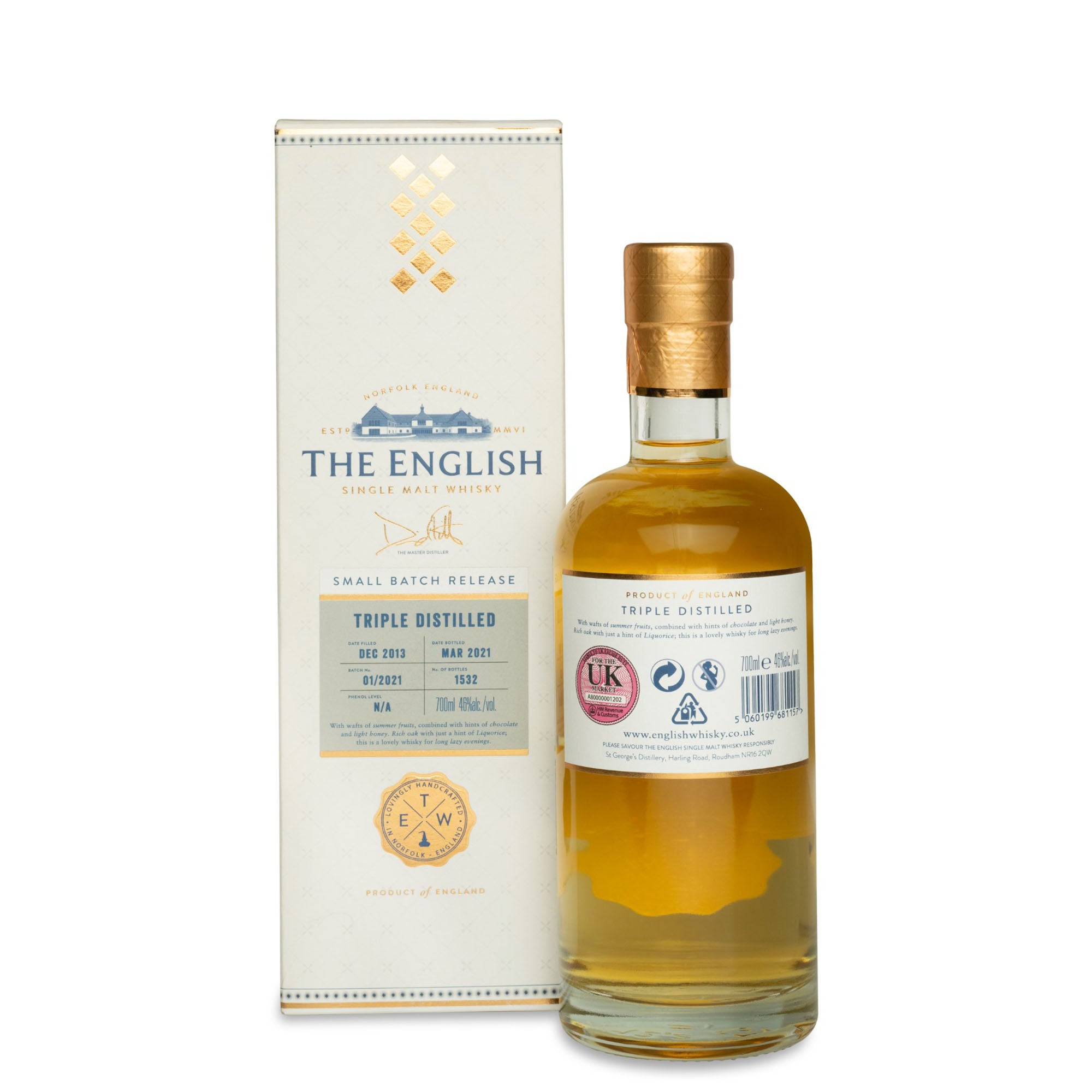 The English Triple Distilled (Small Batch Release) Whisky – JPHA