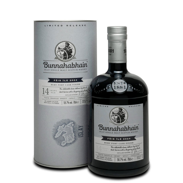 Bunnahabhain 14 Year Old Ruby Port Cask Finish (Feis Ile 2024 Release)