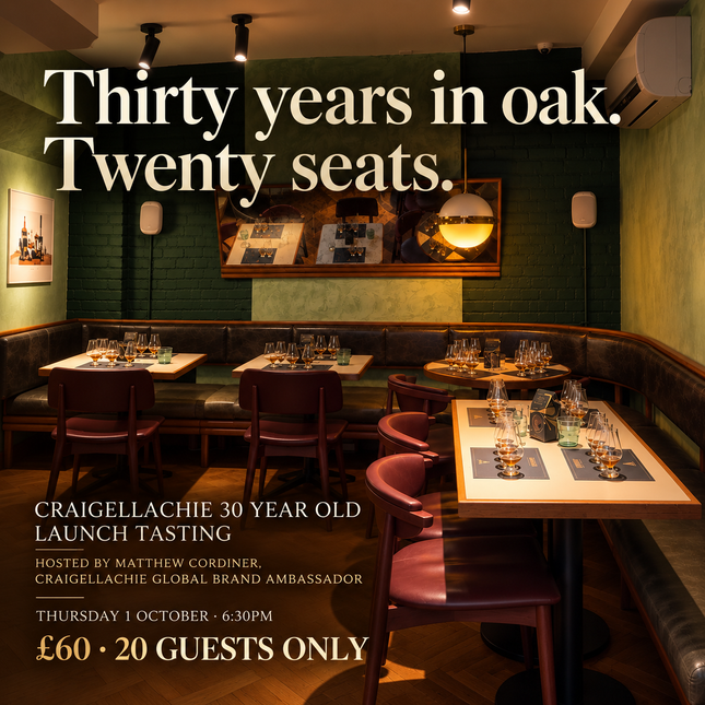 Craigellachie 30 Year Old Exclusive Launch & Tasting – 1st October 2026