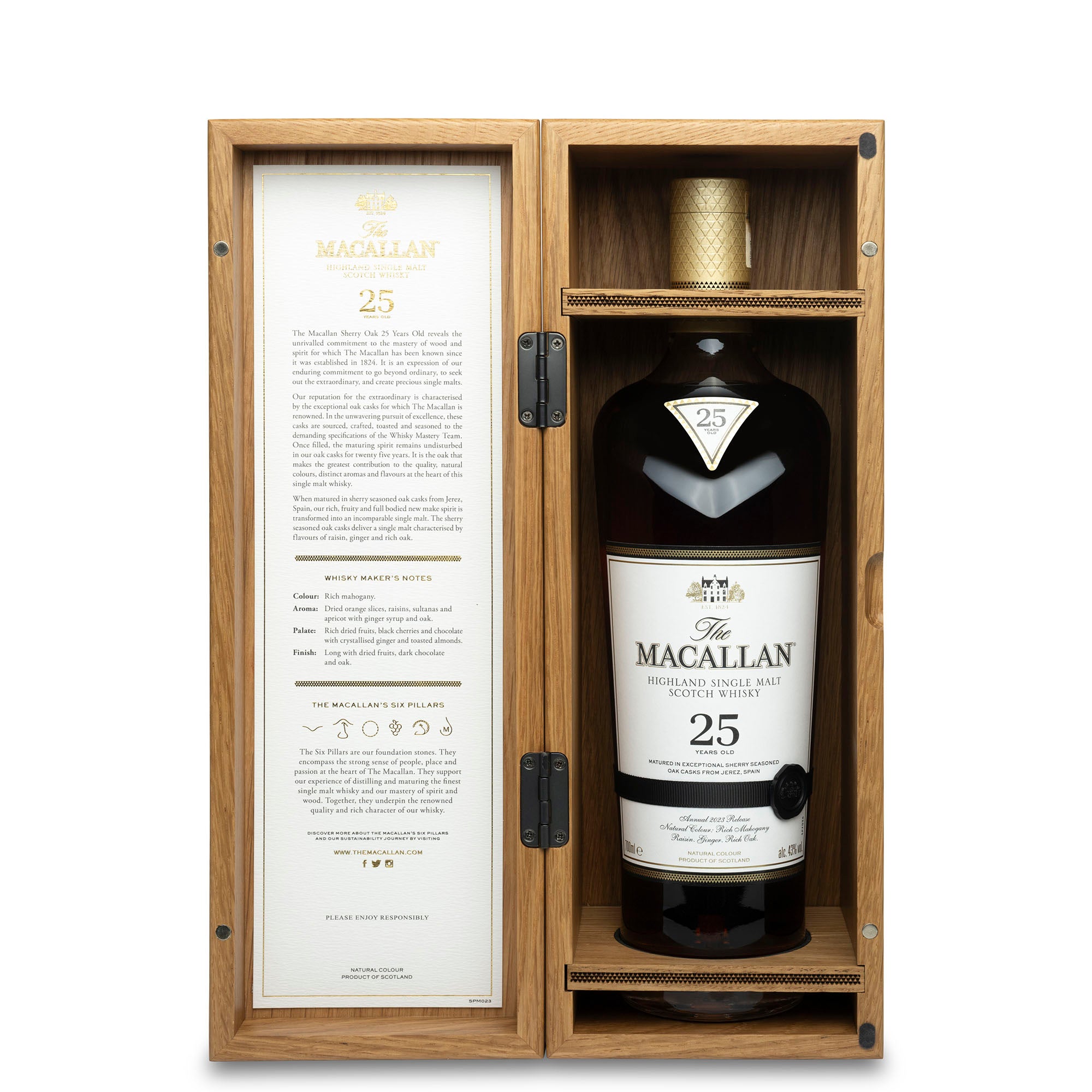 Macallan 25 Year Old Sherry Oak (2023 Release) Speyside Single