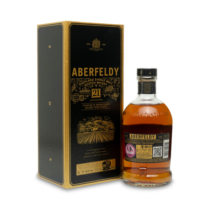 Aberfeldy 21 Year Old Argentinian Malbec Wine Cask Finish with Complimentary Finca Ambrosía Malbec 2022