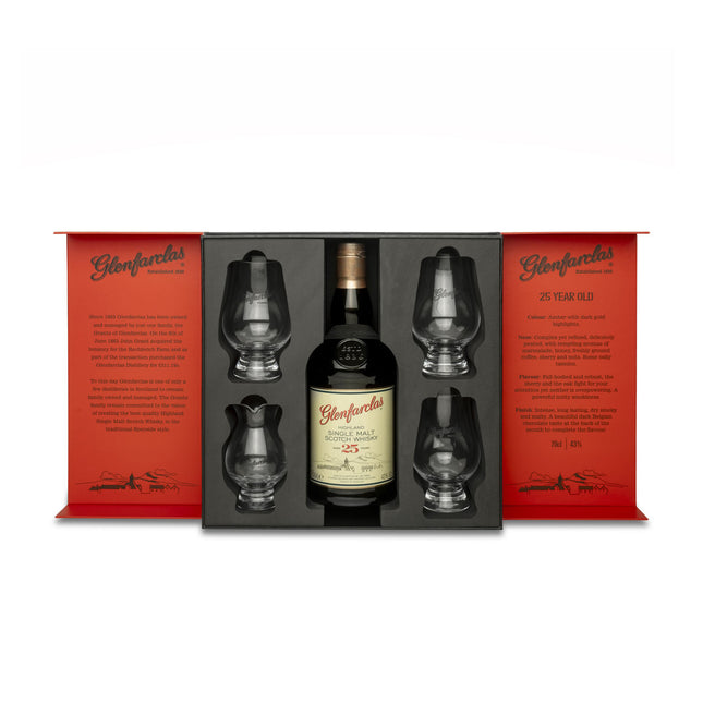 Glenfarclas 25 Year Old Christmas Gift Pack with Glencairn Glasses & Water Jug