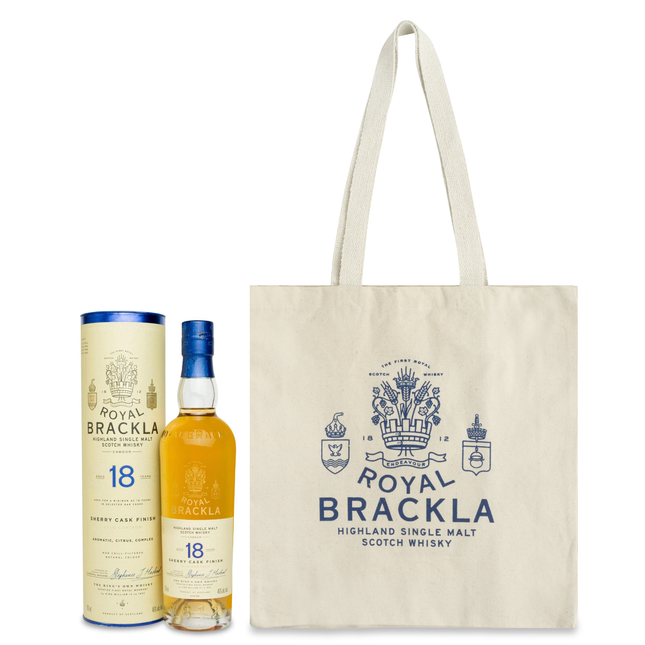 Royal Brackla 18 Year Old Palo Cortado Sherry Cask Finish with a Complimentary Tote Bag
