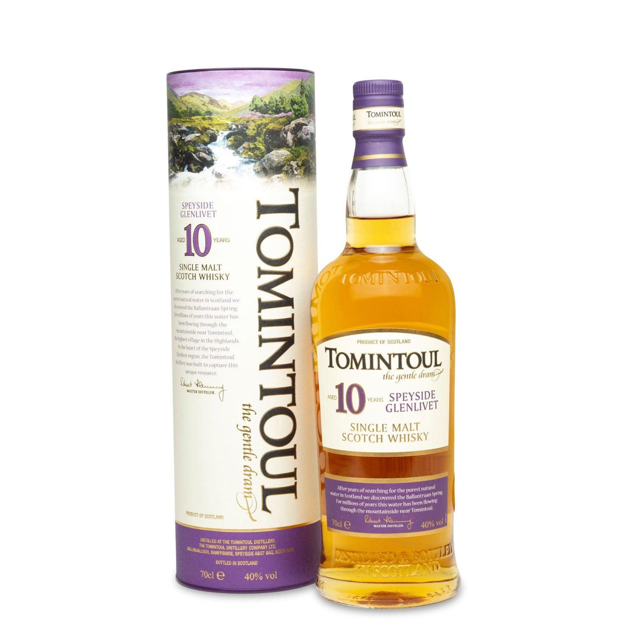 Tomintoul 10 Year Old Speyside Single Malt Scotch Whisky JPHA Tomintoul 10 year old speyside single malt scotch whisky jpha